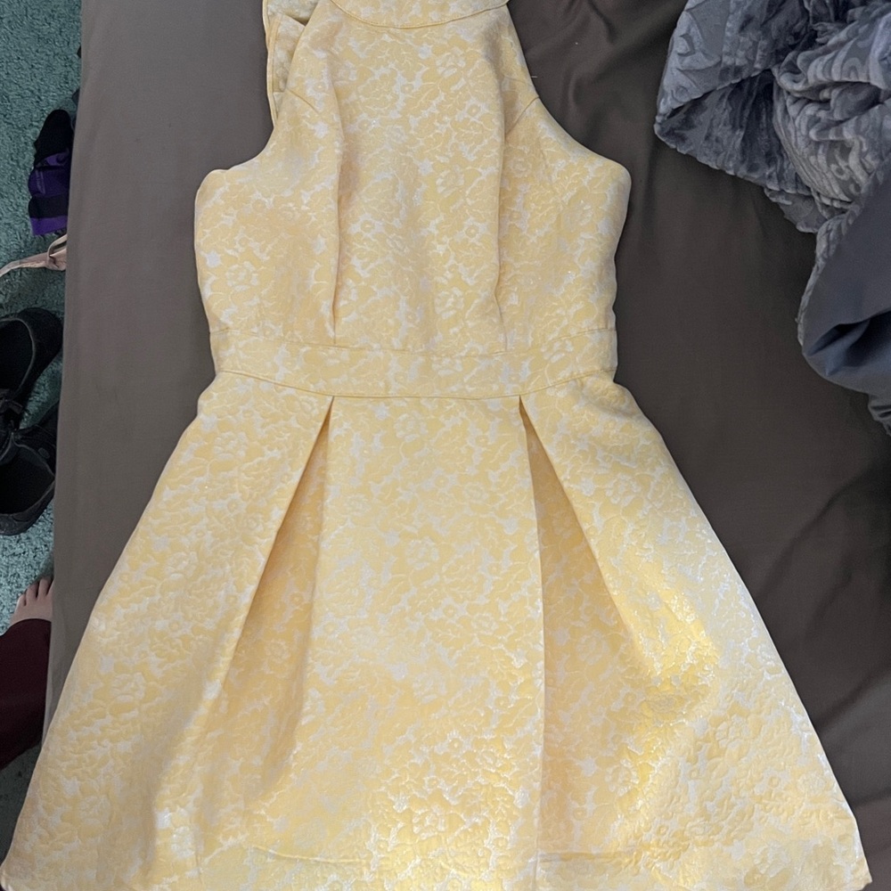 DISNEY beauty and the beast Elegant Yellow Sleeveless Dress